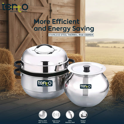 TENTO 1 KG Steel Rice Cooker