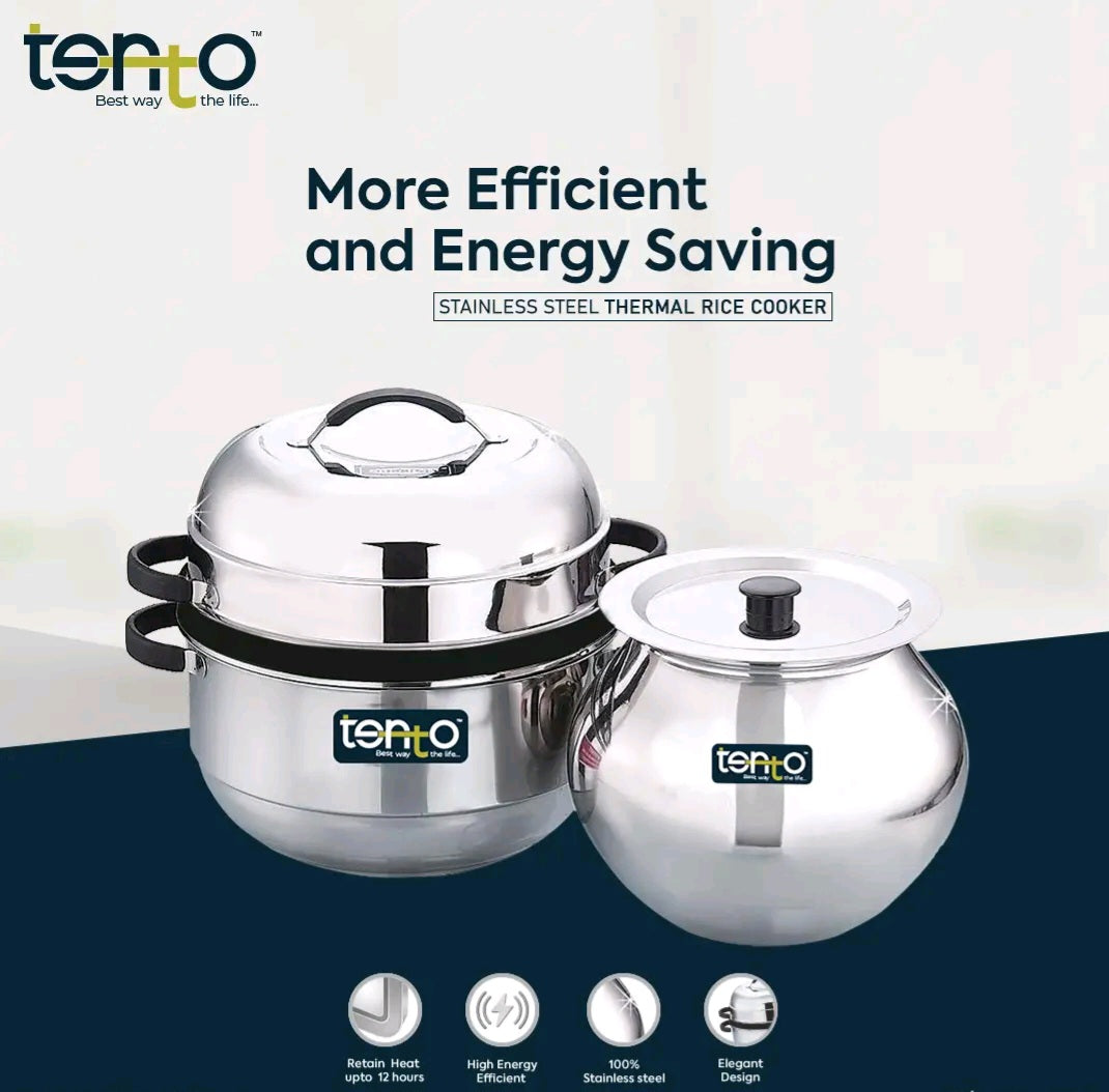 TENTO 1.5 KG Steel Rice Cooker