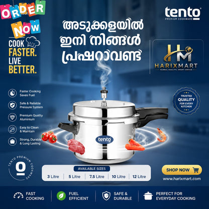 TENTO-5 -Litre- Outer Lid Aluminium Pressure Cooker