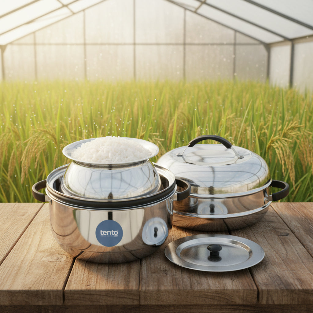 TENTO 1.5 KG Steel Rice Cooker