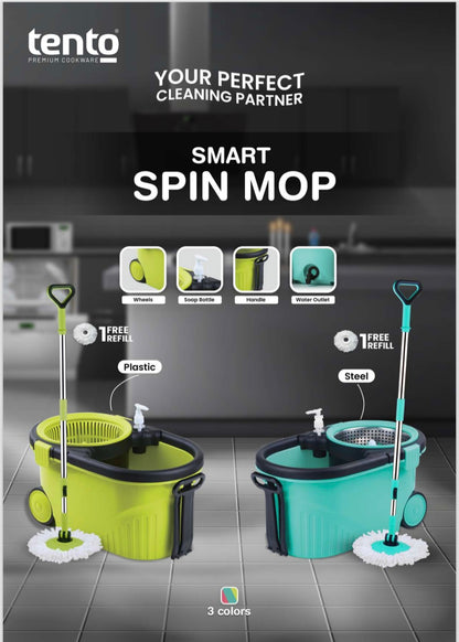 TENTO Smart Spin Mop with Built-in Soap Dispenser.