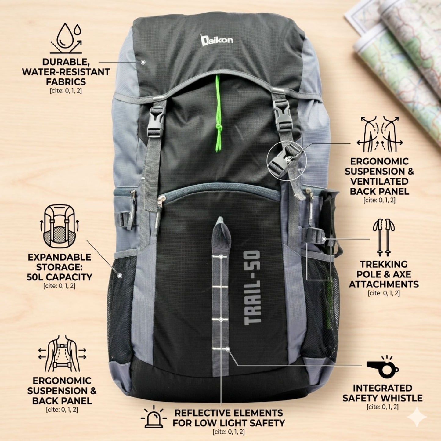 Daikon Trail-50 Hiking Backpack