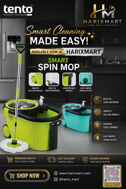 TENTO Smart Spin Mop with Built-in Soap Dispenser.