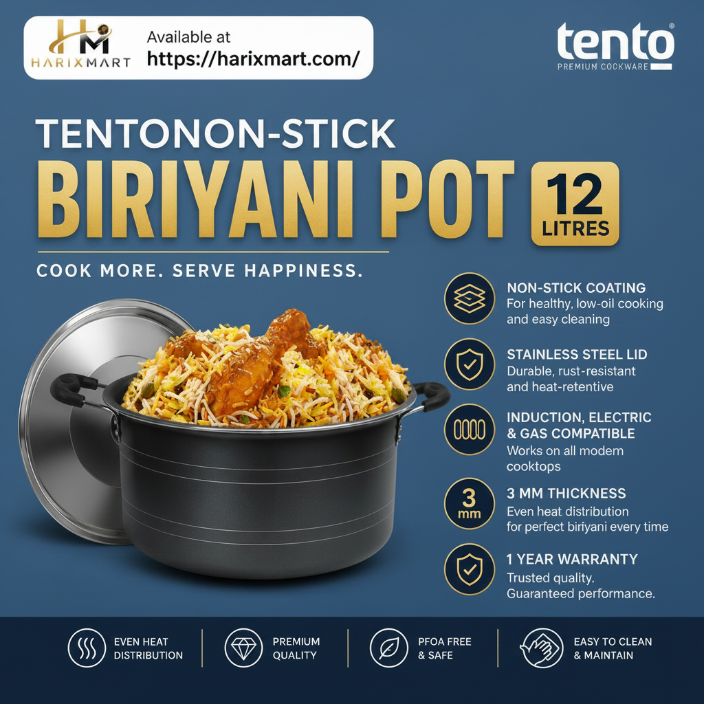 TENTONon-Stick Biriyani Pot 12 litres