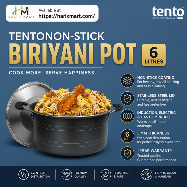 TENTONon-Stick Biriyani Pot 6 litre