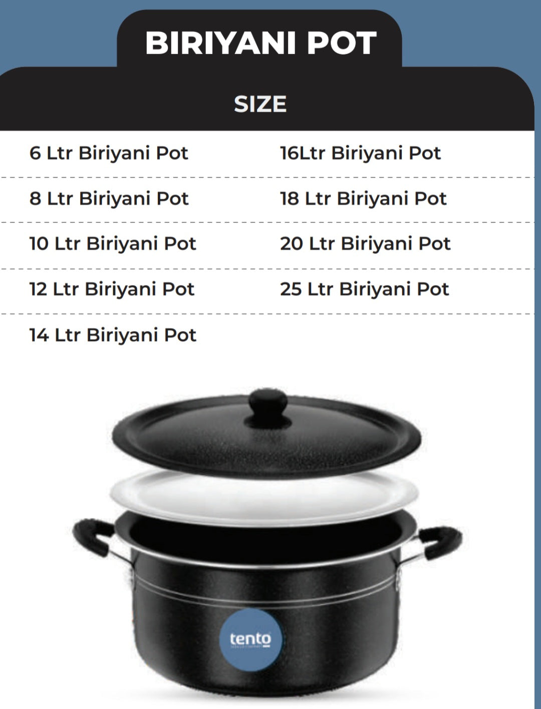 TENTO-Non-Stick Biriyani Pot 16 litres